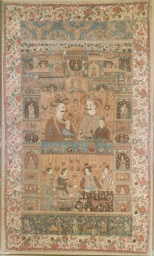 'Depicting nations' in the V & A Fabric of india exhibition. Image: V&A