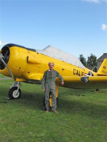 This is my dad. Trying out a Tiger Moth