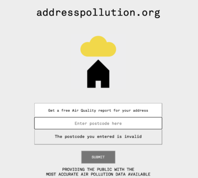 screengrab for address pollution.org